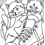 Раскраска - котята зонт и обувь